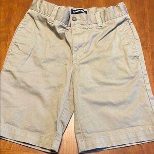 Lands' End Tan Flat Front Shorts youth size 10-11